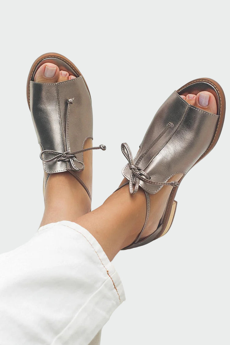 Alena Elegantni Kovinski Minimalistični Sandali Ženski