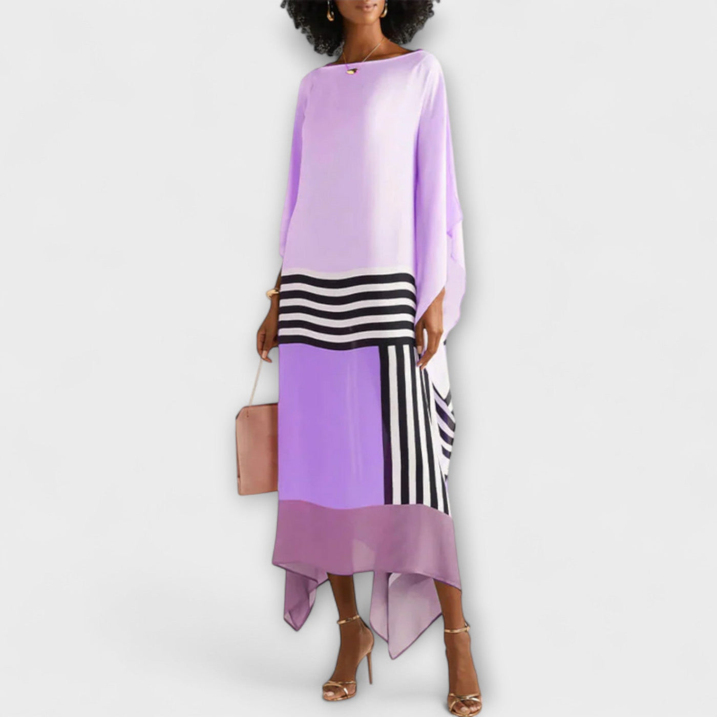 Elenora - Geometrijski kaftan z ohlapnim krojem