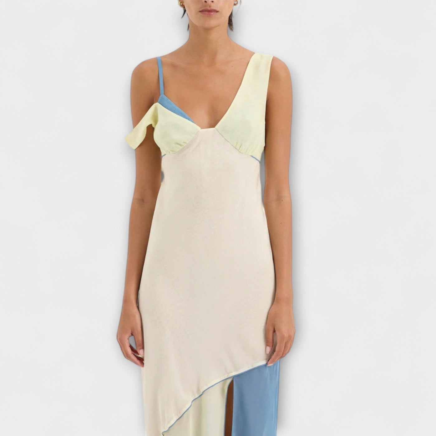 Alora - Midi obleka Thames z detajli vložkov