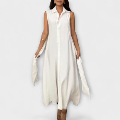 Mira - Impresivne midi obleke z enobarvnim zapenjanjem in detajlom za zavezovanje