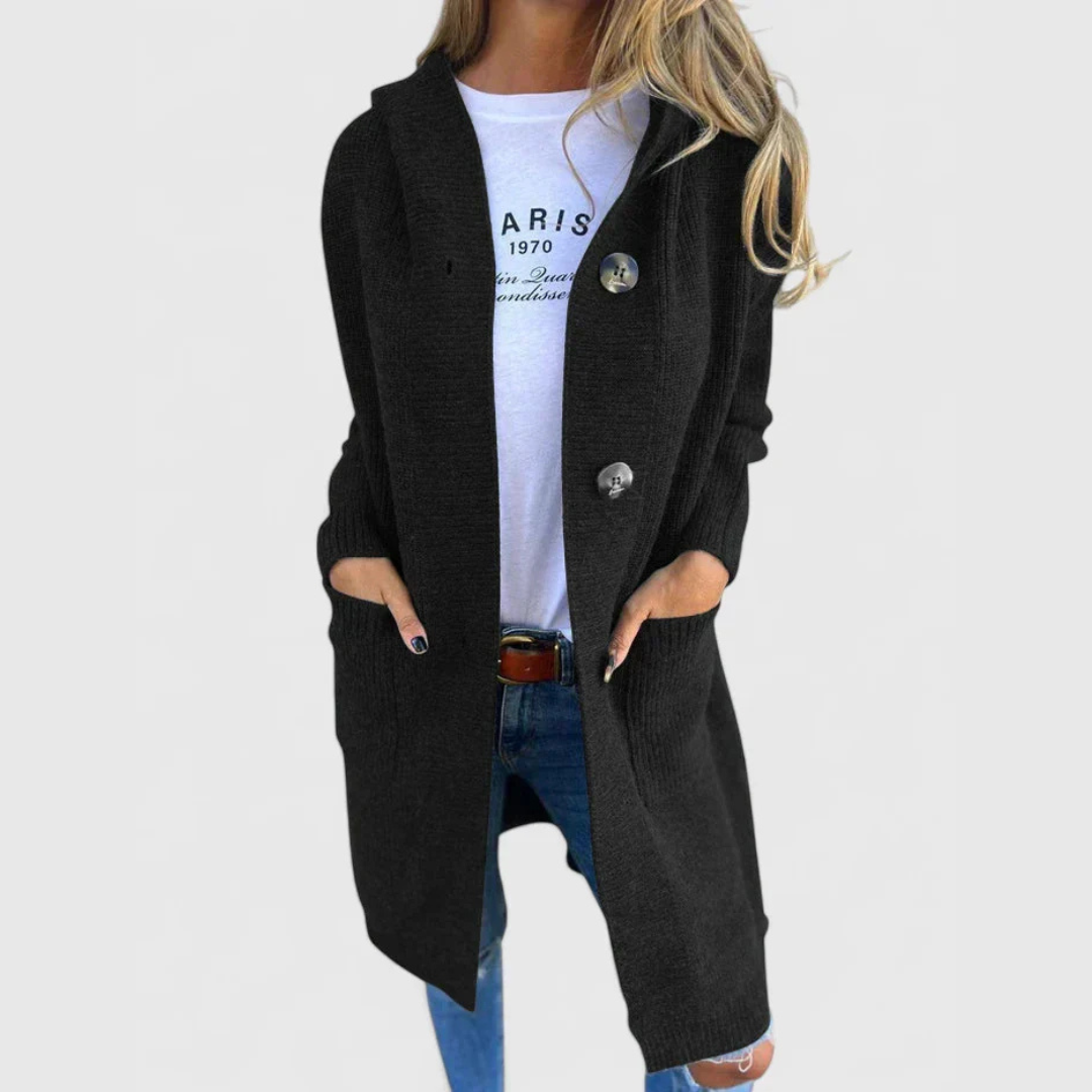 Neža – Klasičen dolg kardigan z gumbi