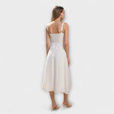 Upanje - Roza top obleka z detajlom razporka