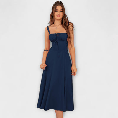 Upanje - Roza top obleka z detajlom razporka