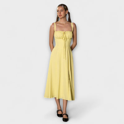 Upanje - Roza top obleka z detajlom razporka