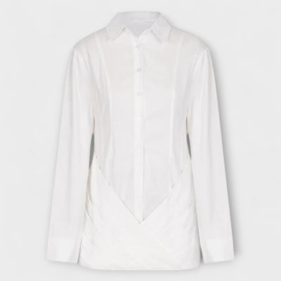 Indie - Bele plisirane obleke z dolgimi rokavi