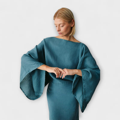 Dana - Kimono obleka izdelana iz lanu in bombaža