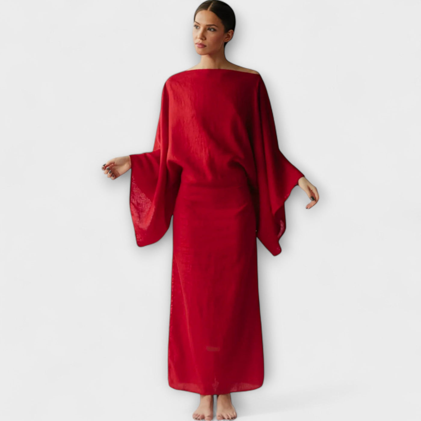 Dana - Kimono obleka izdelana iz lanu in bombaža