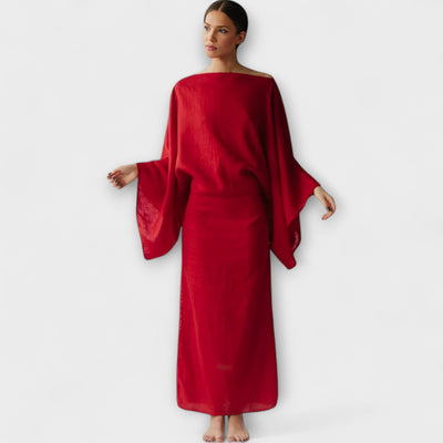 Dana - Kimono obleka izdelana iz lanu in bombaža